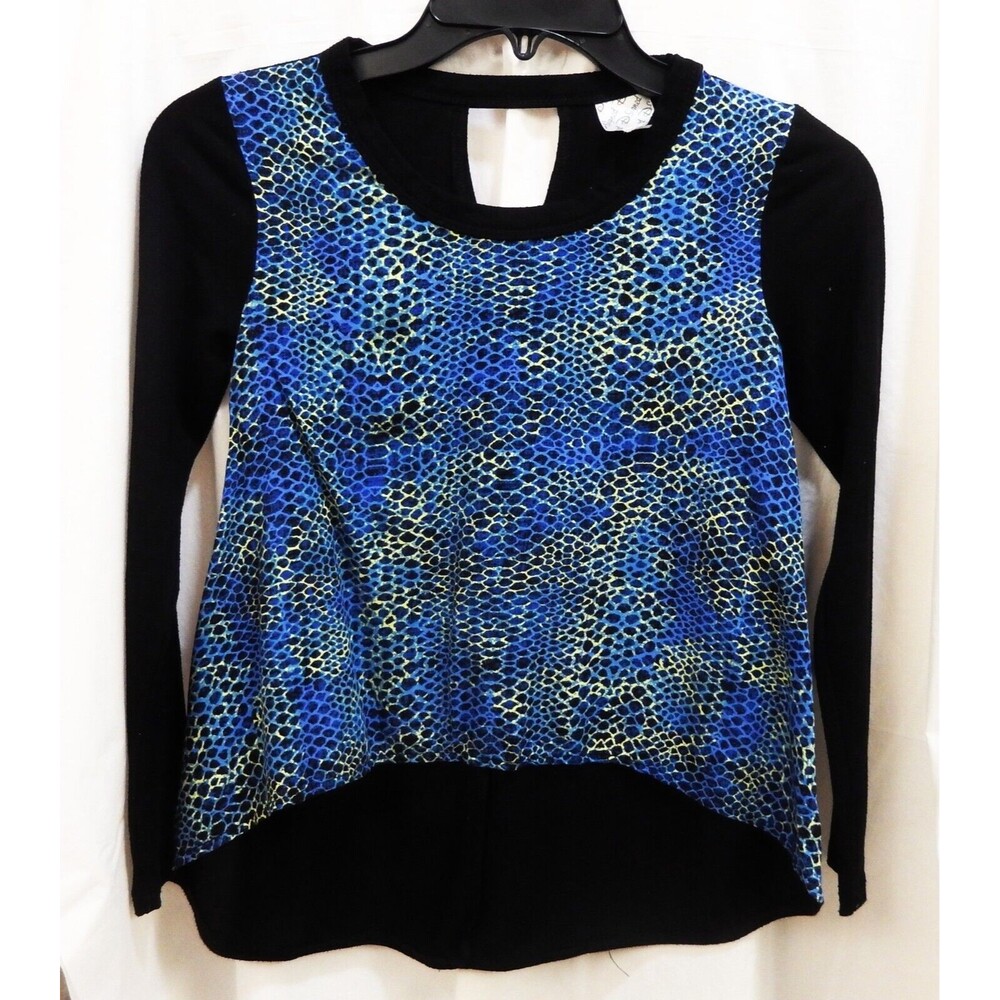 D-Signed Girls T-Shirt Top Sz M Long Sleeve Round Neck Snake Print High-Low
